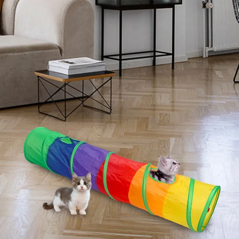 Cat Tunnel Tube Foldable Cat Toys Kitty Training Interactive Fun Toy Tunnel Bored for Puppy Kitten Pet Supplies Cat Accessories