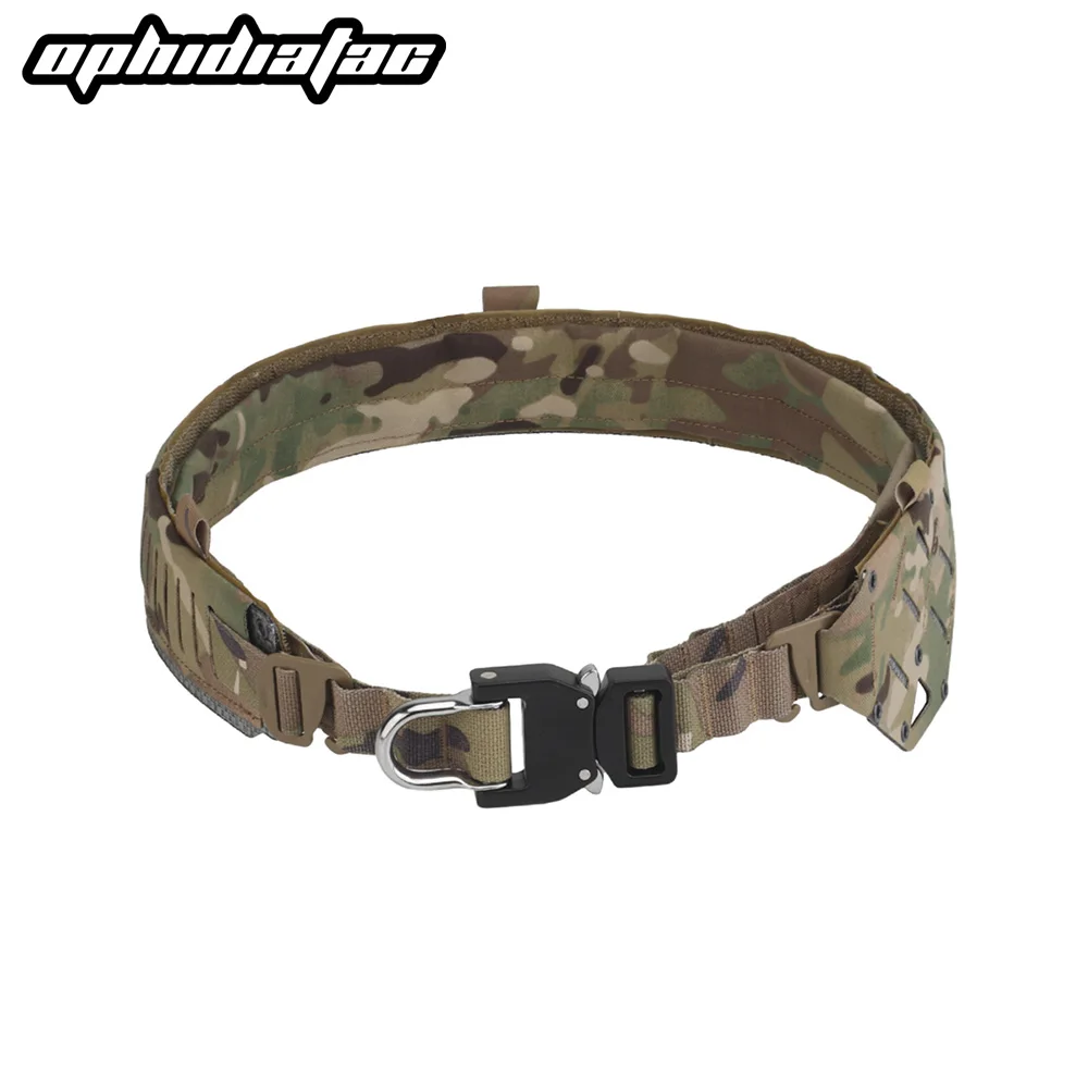 Cinto de caça de arco ophidian, 2 camadas, desmontagem rápida, fivela de metal, cinto de combate, leve, molle, equipamento de cinto airsoft ao ar livre