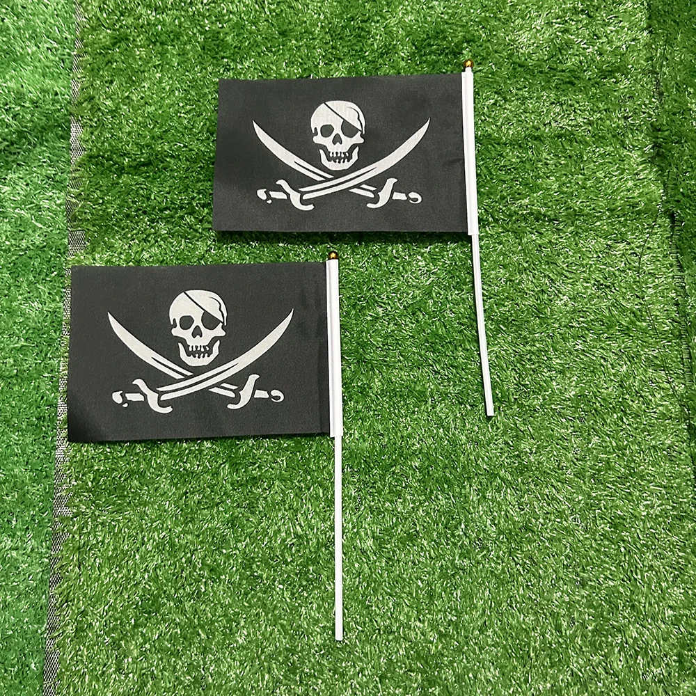 SKY FLAG Bandera pirata Jolly Roger doble cráneo con cuchillo - imagen 5