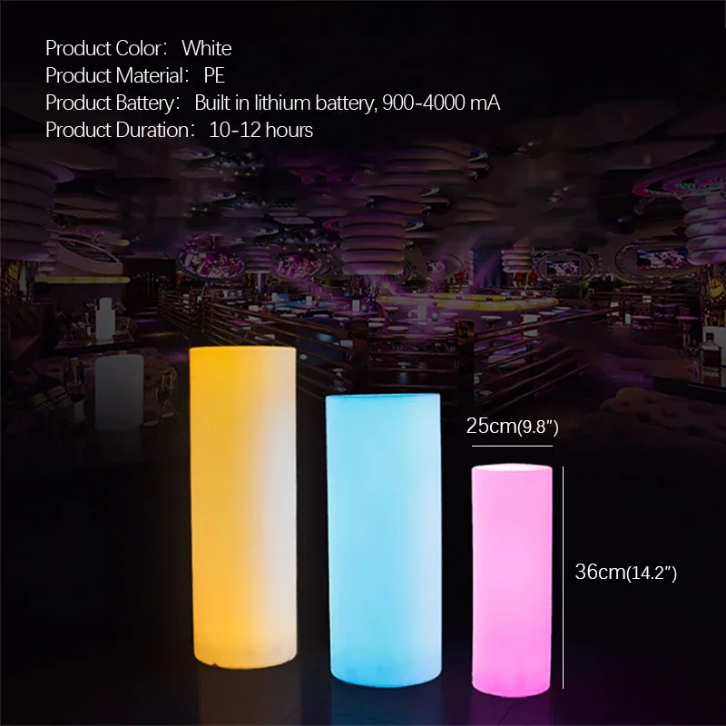 PLLY Modern Cylinder Landscape Lamp Creative Outdoors LED Lawn Light Remote Control Waterproof IP65 for Hotel Garden