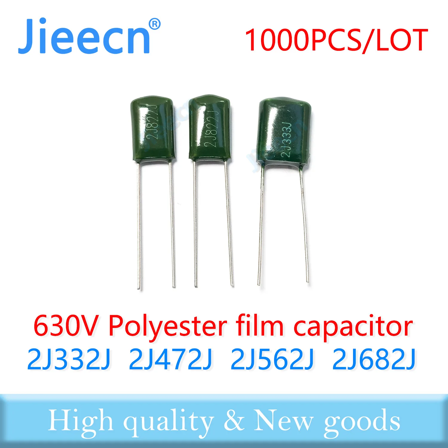 

1000PCS 630V 2J332J 2J472J 2J562J 2J682J 3.3NF 4.7NF 5.6NF 6.8NF 332J 472J 562J 682J 5% Polyester film capacitor