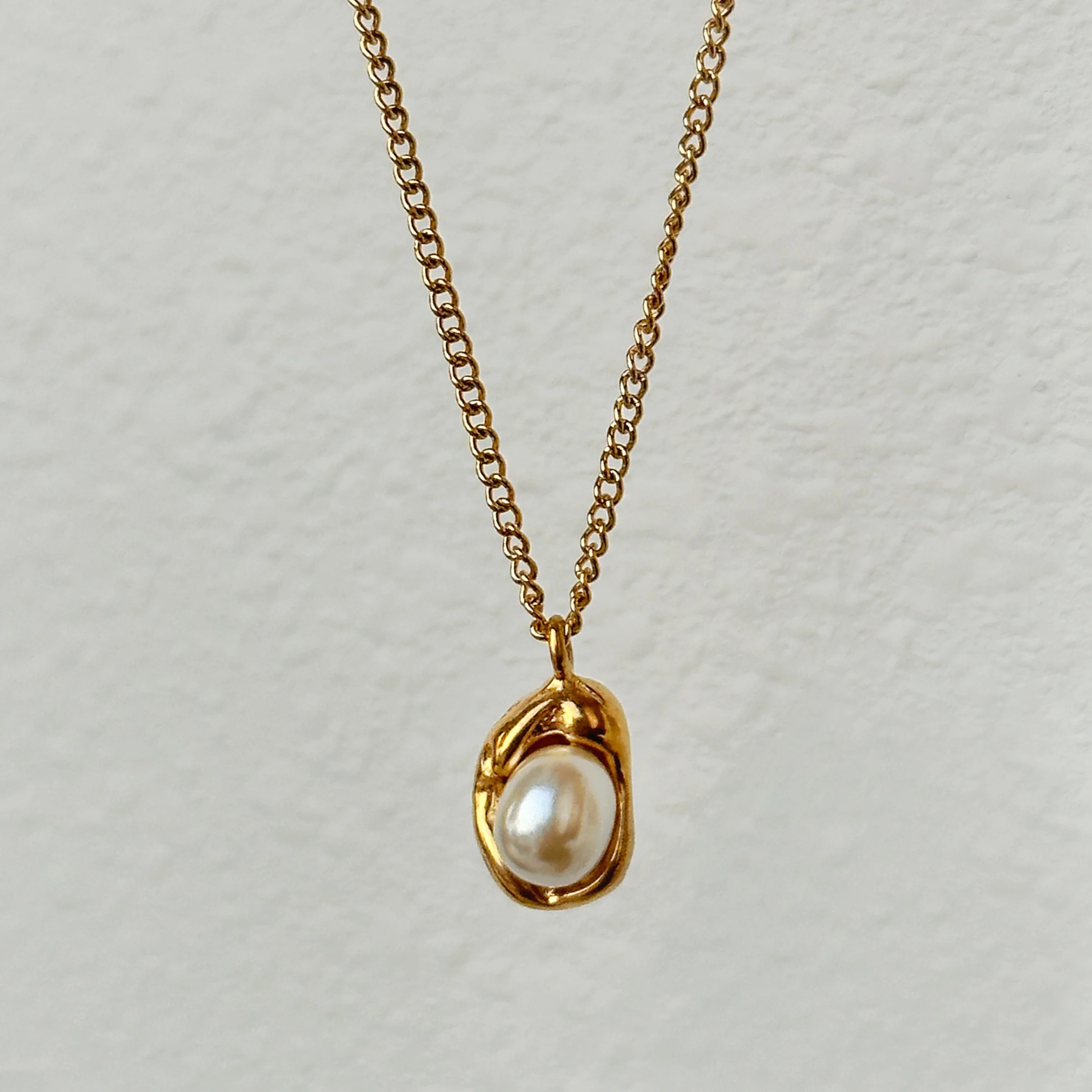 DASEIN Baroque Natural Freshwater Pearl Pendant Necklace 18k Pvd Gold Plated Stainless Steel Daily Jewelry Accessories for Women