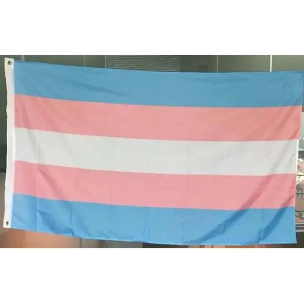 2X3FT 3ft x 5ft LGBT Transgender Flag Vivid Color and Pink Blue Rainbow with custom your text banner flag