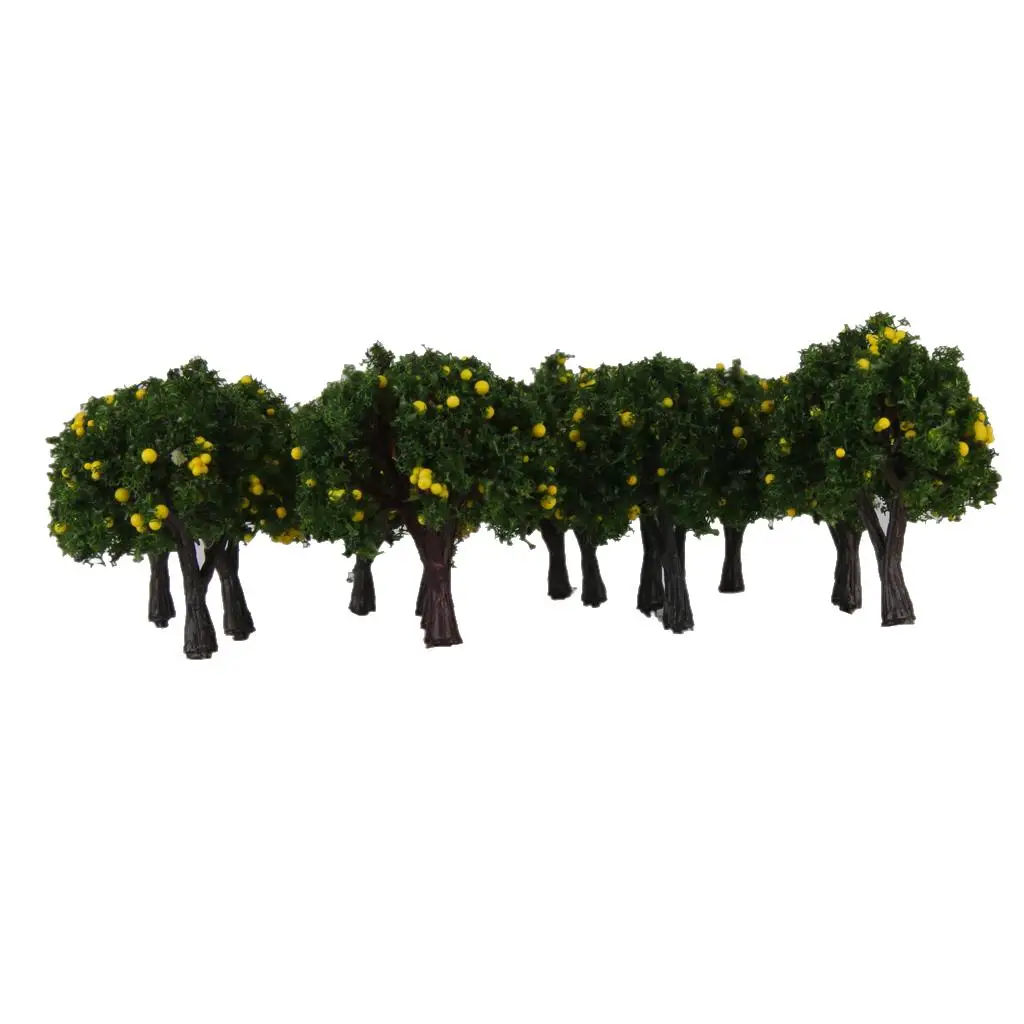 Modelo plástico do trem do fruto amarelo, estrada de ferro, escala 1:300 z, 20pcs