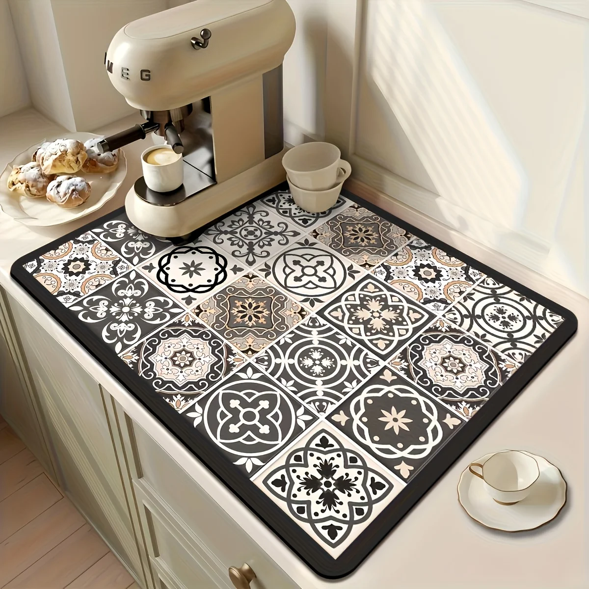سجادة تصريف المطبخ البوهيمية من فيكاما، سجادة ماكينة القهوة الجافة الممتصة للماء، سجادة أدوات المائدة، ديكور المنزل