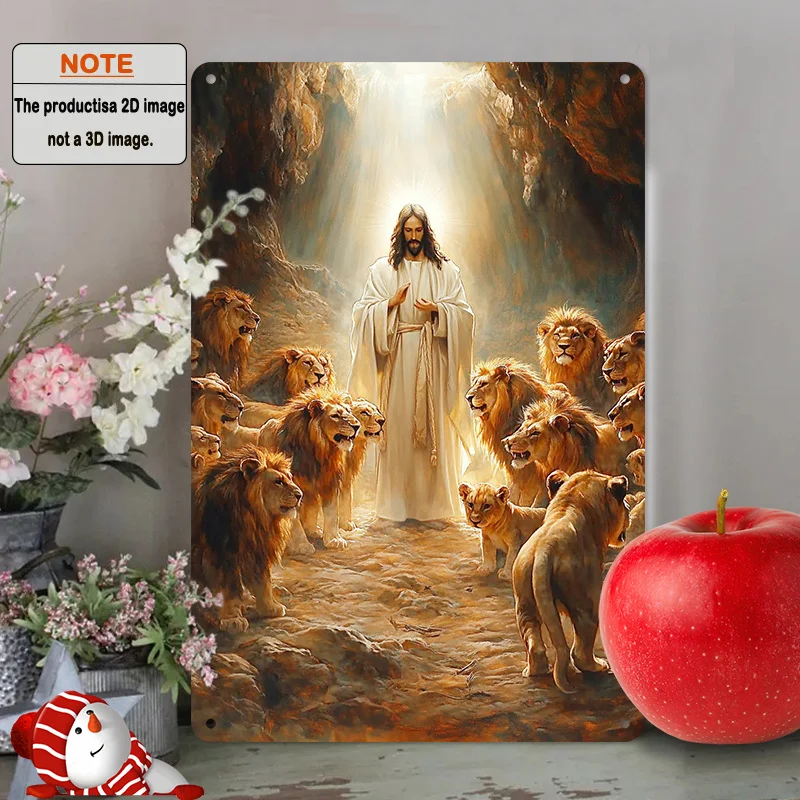 

Room Decor Vintage David and The Lion Metal Tin Sign, Aluminum Wall Art, Ideal for Gym, Bathroom, Studio Decor, Holiday Gifts