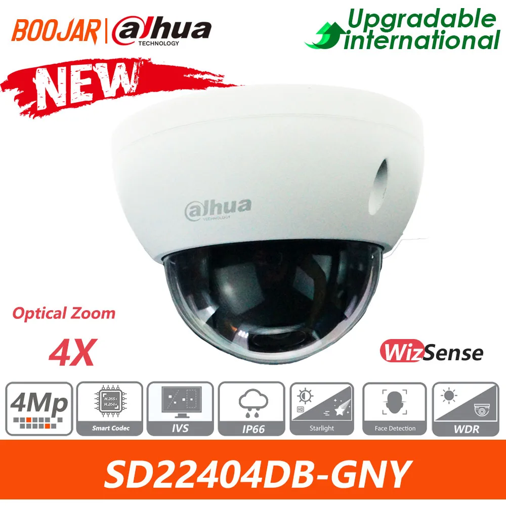 Dahua Original SD22404DB-GNY 4MP 4x Starlight WizSense Network PTZ Camera Supports Face Detection IVS (Perimeter Protection)