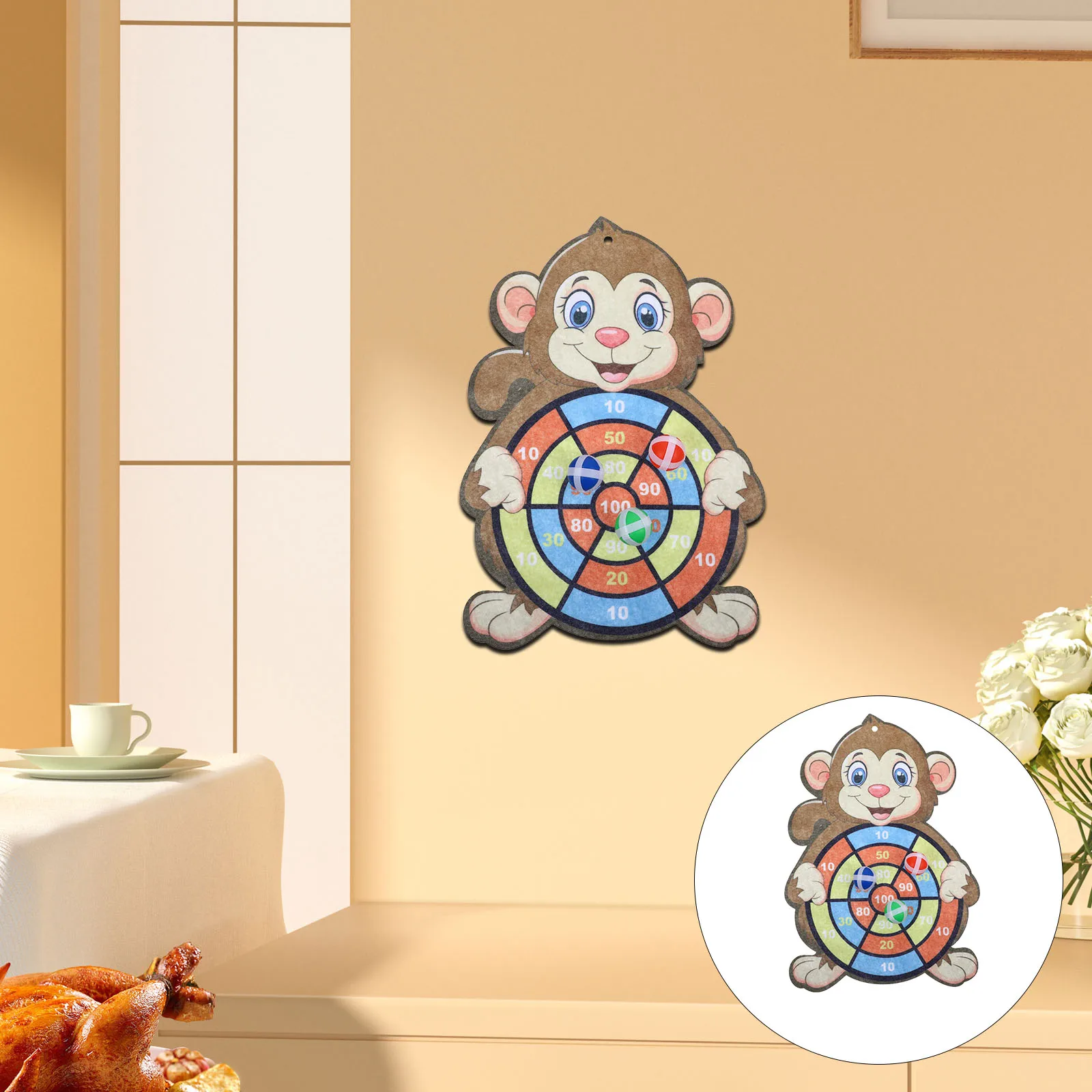 

1Set Sticky Ball Board Dart Game Cartoon Party Set Kids Indoor Party Play Gift for Boys Girls Sticky Ball Game