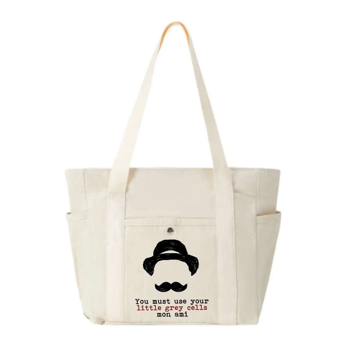 

You Must Use Your Little Grey Cells Mon Ami Simple Canvas Shoulder Bag Women's Leisure Student Tote