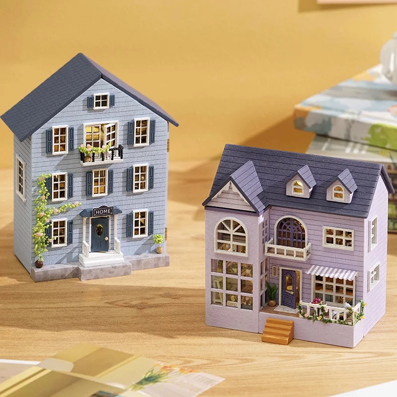 DIY Mini House Kit, suitable for adults 3D wooden puzzle doll house insertion decoration kit, suitable for family and friends