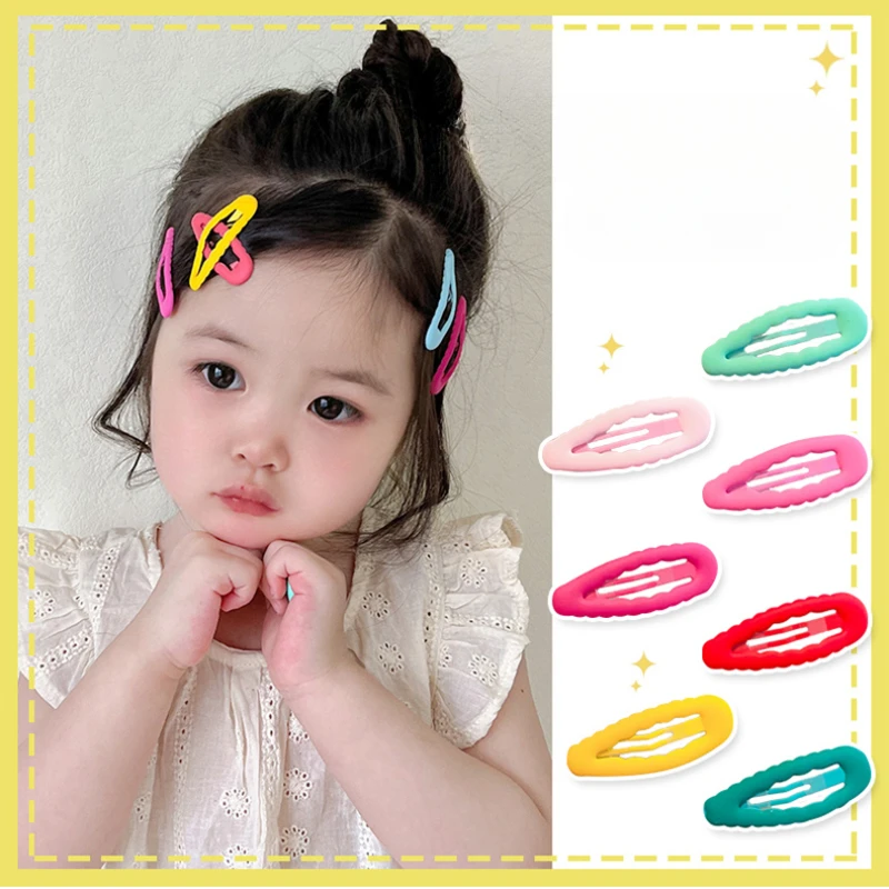 10 Pcs/Set New Children Cute Colorful Geometric Stars Heart Ornament Hair Clips Baby Girls Sweet Hairpins Kids Hair Accessories