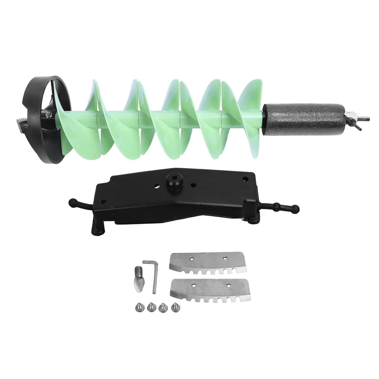 8 Inch Ice Drill Bit Ice Auger Drill Bit 8 Inch Diameter 28 Inch Long Carbide Nylon Floatable Ice Fishing Drill Bit with Adapter