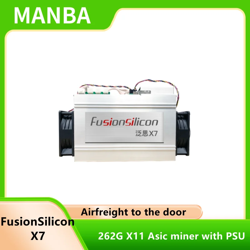 Б/у Майнер FusionSilicon X7 262G X11 Asic Майнер с PSU Dash Майнер лучше, чем STU-U6 Silicon A5 A6 Antminer D7 D5