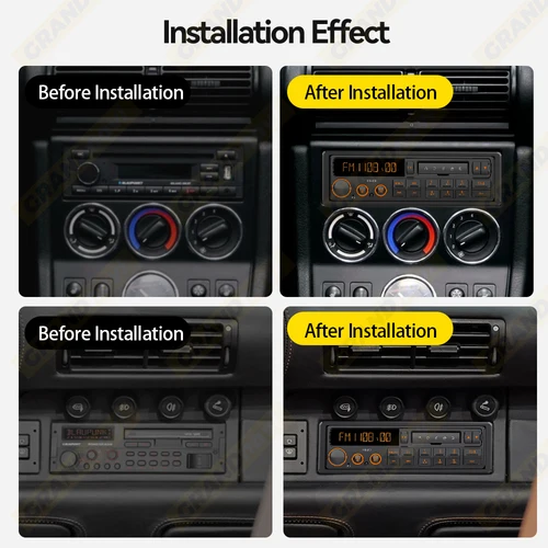 Imagen 2 del producto Reproductor de Radio de coche MP3 Retro 1 DIN estéreo EQ FM AM RDS DAB receptor QC3.0 Bluetooth USB entrada auxiliar para VW Porsche Mercedes Benz BMW