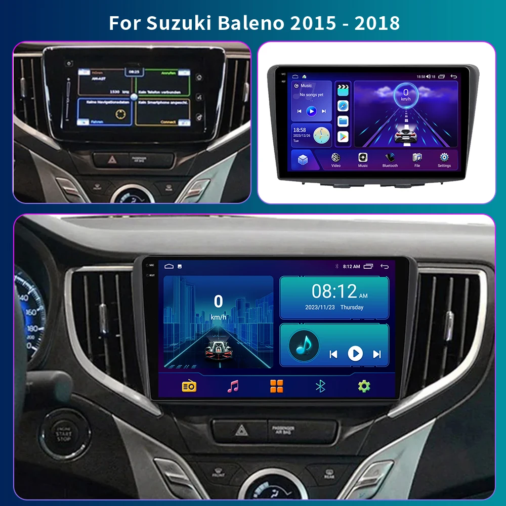 For SUZUKI Baleno 2015-2018 Android 13 Car Radio Multimedia Player GPS Navigation 4G Carplay Autoradio 2Din Stereo Head Unit DSP