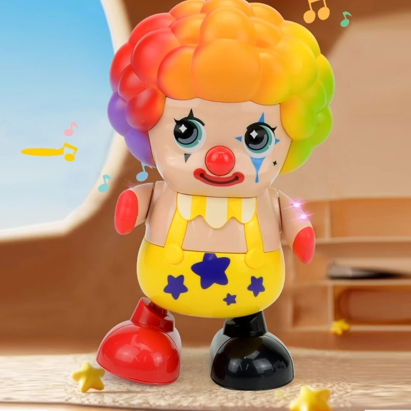 Musical Dancing Electronic Clown Toy for Kids Toddler Light Up Singing Toy Electric Toy Clown Music Light