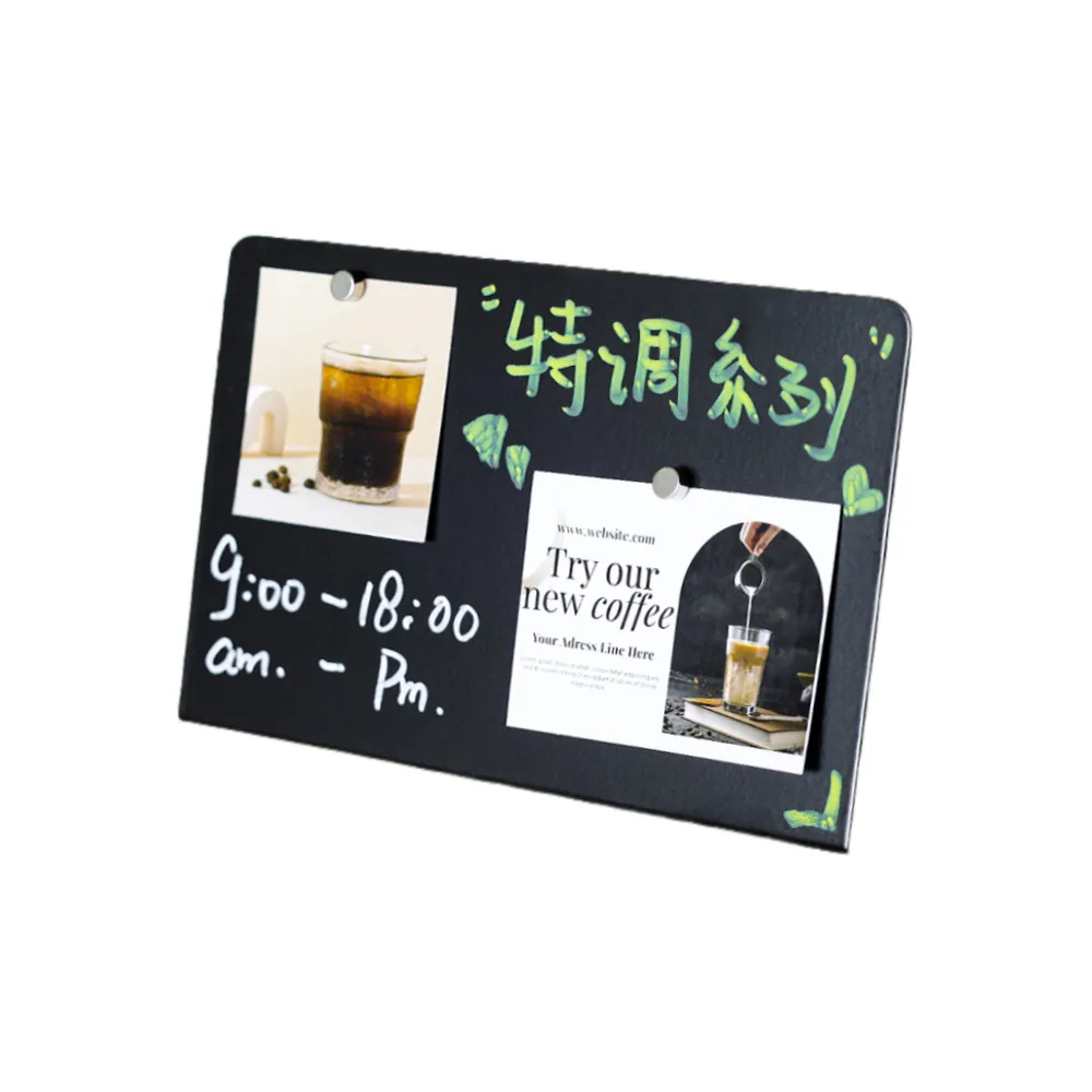 5pcs Mini Black Metal Desktop Memo Display Board Suitable for Home Kitchens and Office Supplies – Includes 2 Magnets