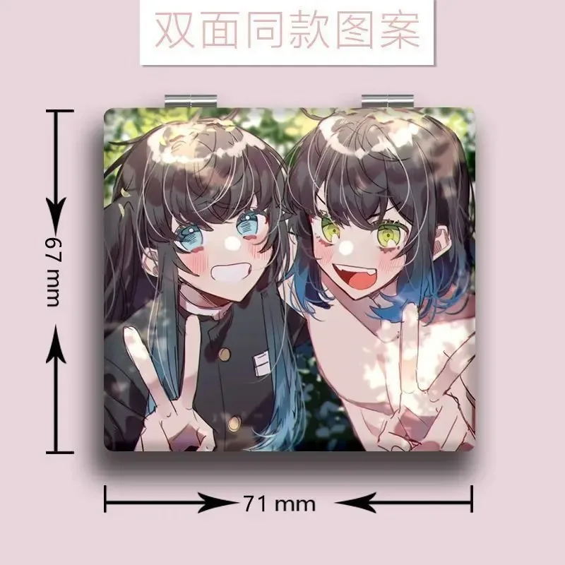 Demon Slayer Tomioka Giyuu Kochou Shinobu dwustronne składane lusterko kreatywne lusterko do makijażu z motywem anime, prezent