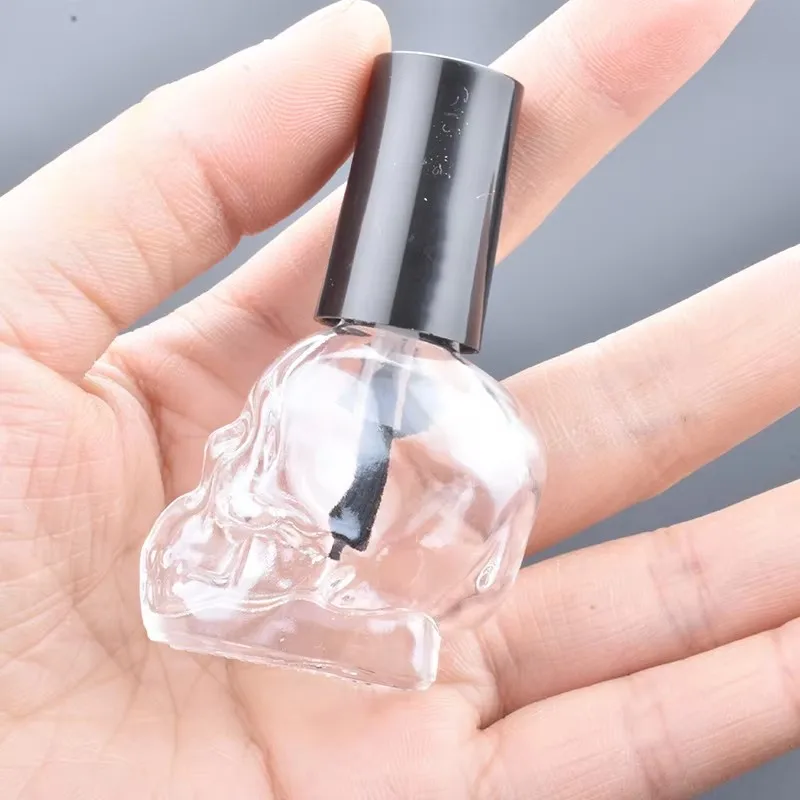 20pcs 10ml Clear Empty Nail Polish Glass Refillable Bottle With Brush Small Travel Makeup Cosmetic Containers