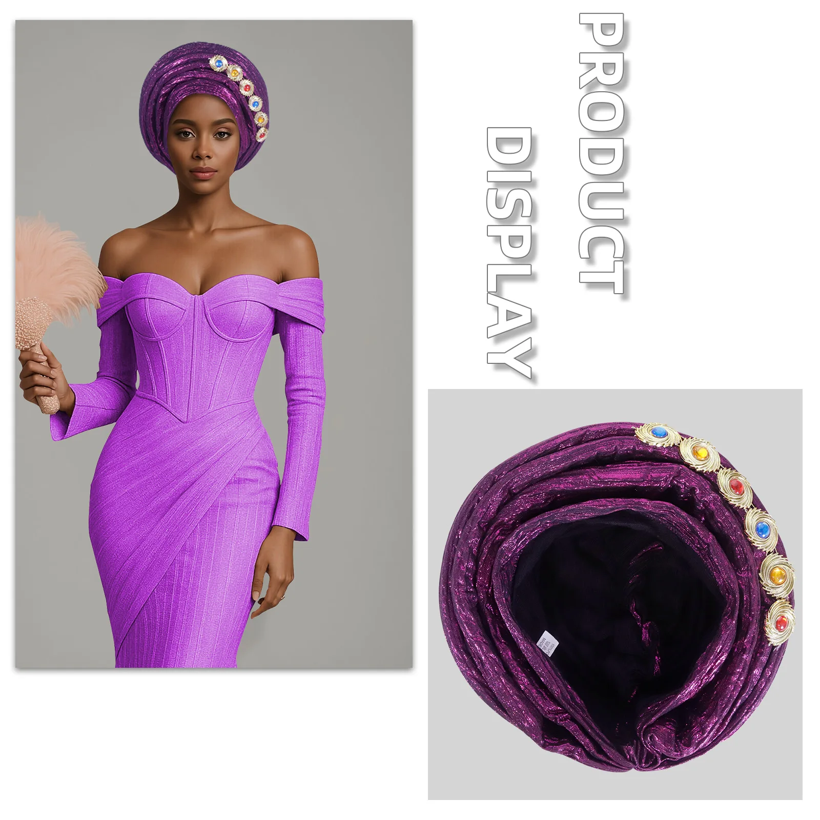 Africano auto gele headtie nigeria festa de casamento geles brilhante turbante boné para mulheres esponja muçulmano hijab gorro lenço chapéu 2025