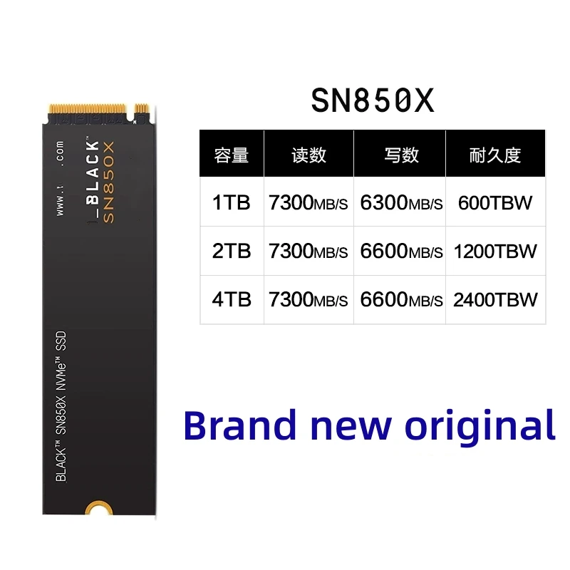 SN850X SSD 1 تيرا بايت 2 تيرا بايت NVMe Gen4 PCIe M.2 2280 PCIe 4.0X4 SN770 محرك قرص الحالة الصلبة الداخلي لأجهزة الكمبيوتر المحمول المكتبية WD PS5 #2