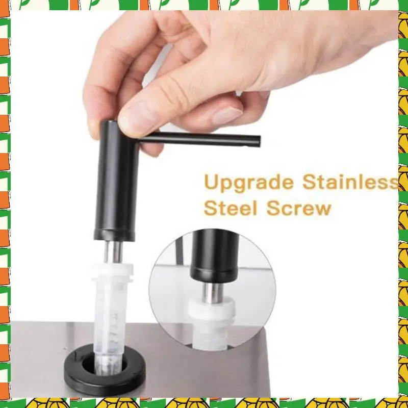 

Дозатор мыла для кухонной раковины, матовый насос из нержавеющей стали для столешницы, ручной лосьон, встроенный флакон, прочный, простой в использовании, черный