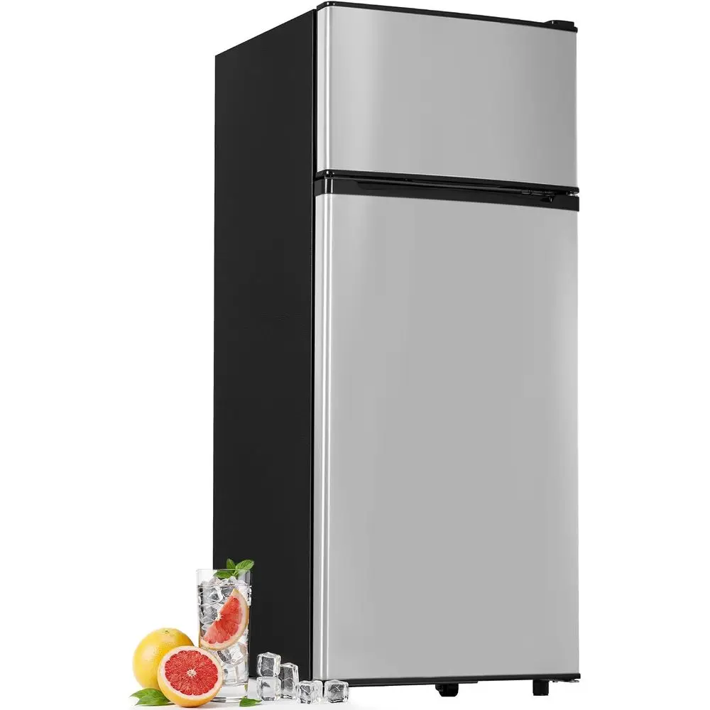 

4.5 Cu.t 2-Door Rerigerator with reezer, 7-Level tat & Adjustable Shelves, Quiet Operation or Kitchen, Oice & Dorm (Silver)