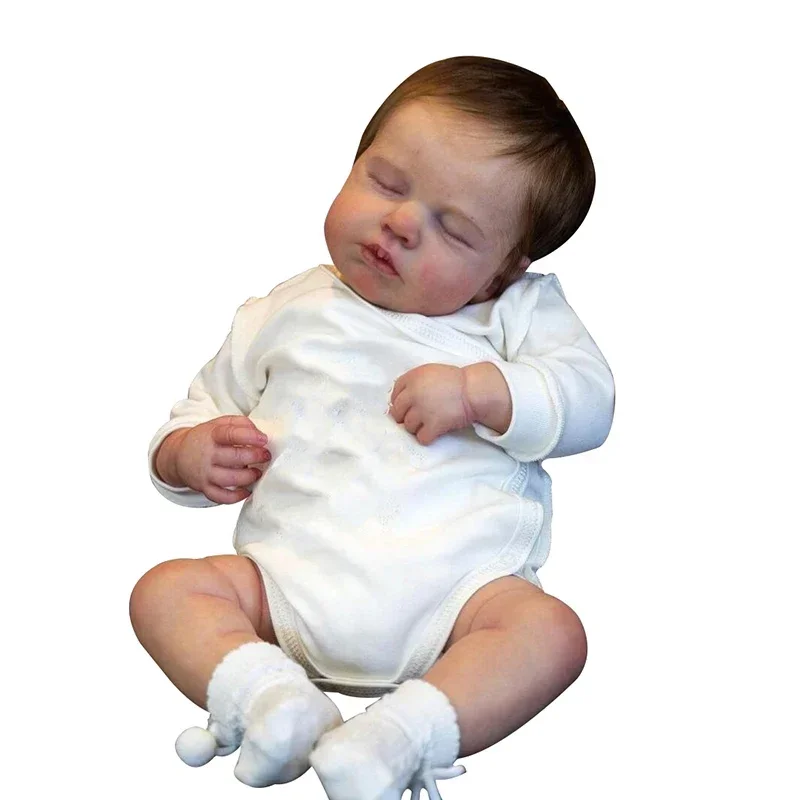 49CM Reborn Baby Doll Loulou Realistic Lifelike Newborn Sleeping Baby 3D-Paint Skin with Visible Veins Boneca Bebe Reborn Dolls - view 5