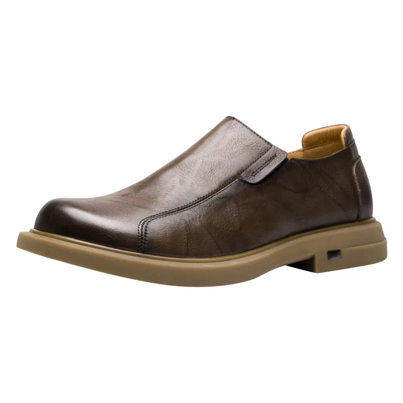 

Spring Cowhide Designer Shoes Breathable Genuine Leather Flats Autumn Winter British Retro Men Luxury Loafers Casual Shoes Male
