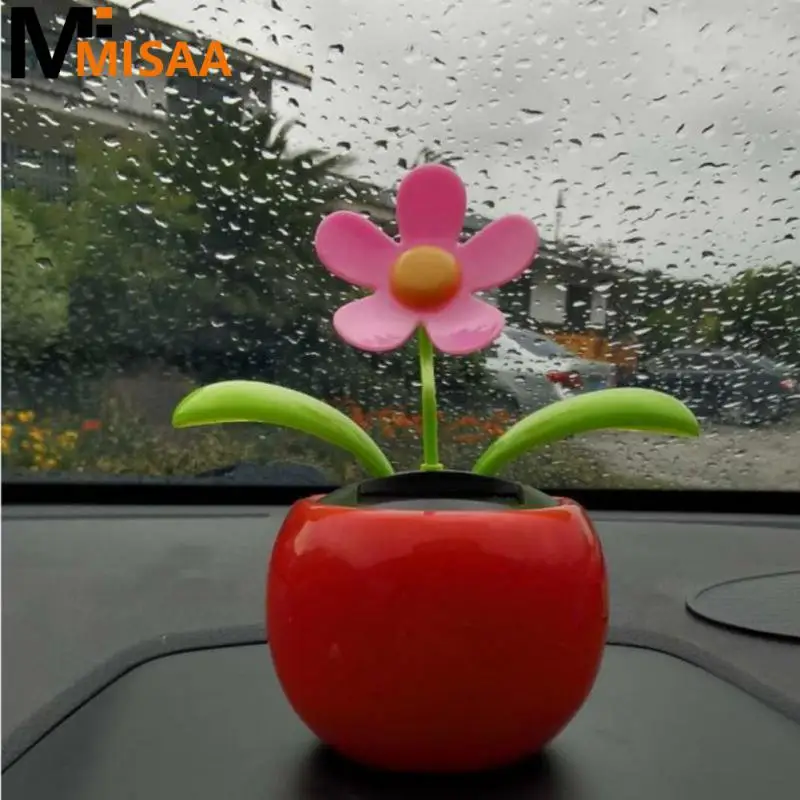 Shake The Car Interior Trim Portable Solar Universal Car Supplies Solar Flower Car Decoration Creative Lovable Durable