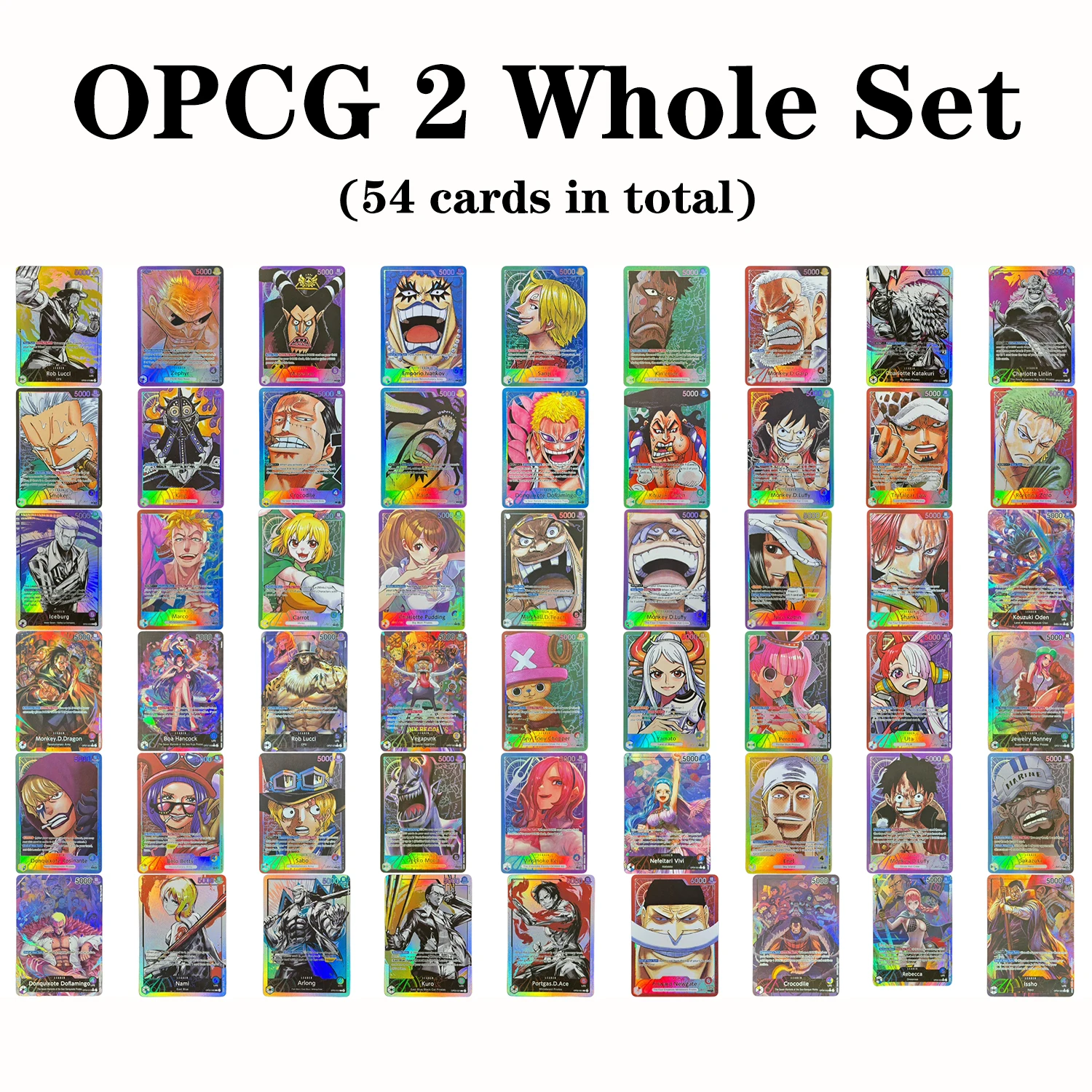 

Весь набор лидера OPCG (54 карт) Градальная карточная игра Аниме One Piece Nami/Portgas.D.Ace/Monkey.D.Garp/Yamato/Proxy Коллекционные карты