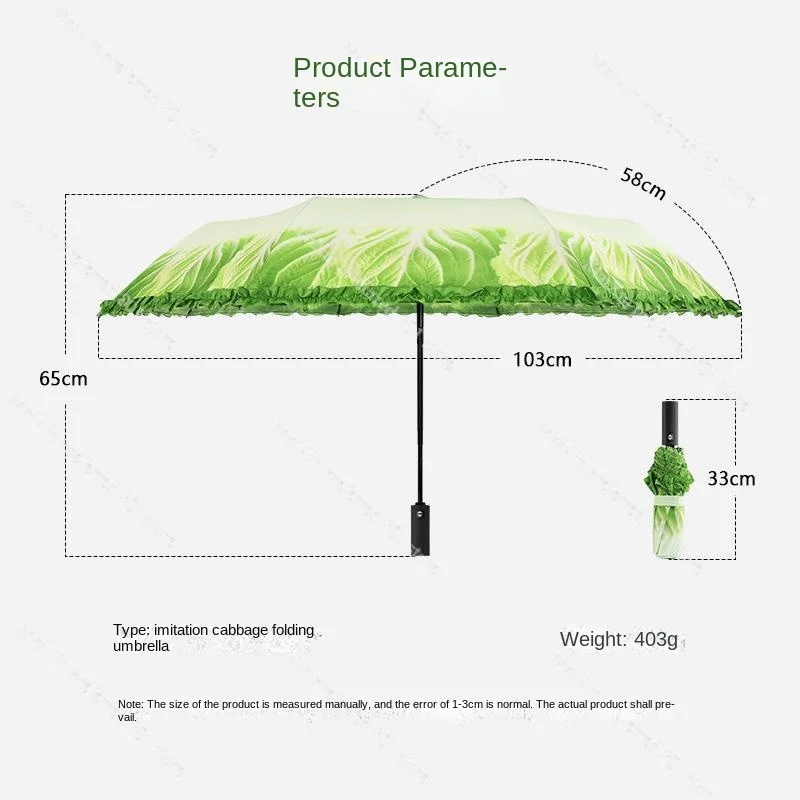 Unique Automatic Large Folding Cabbage Umbrella Fashion Personality Interesting Practical Different