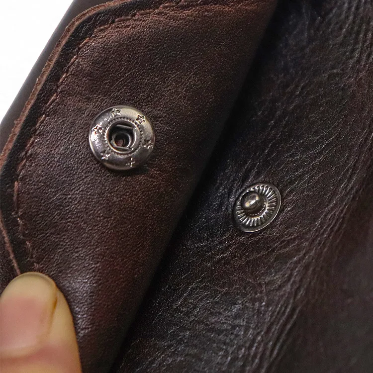 محفظة رجالي من الجلد الطبيعي مع جيب للعملات المعدنية، محفظة كاجوال بسيطة قابلة للطي للرجال