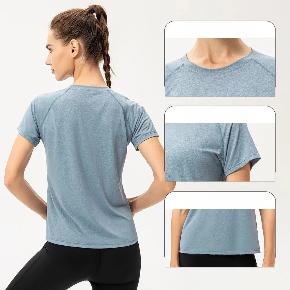 Women Loose Casual Sports T-Shirt Ice Cool Breathable Quick Dry Moisture Wicking Running Training Workout Tops