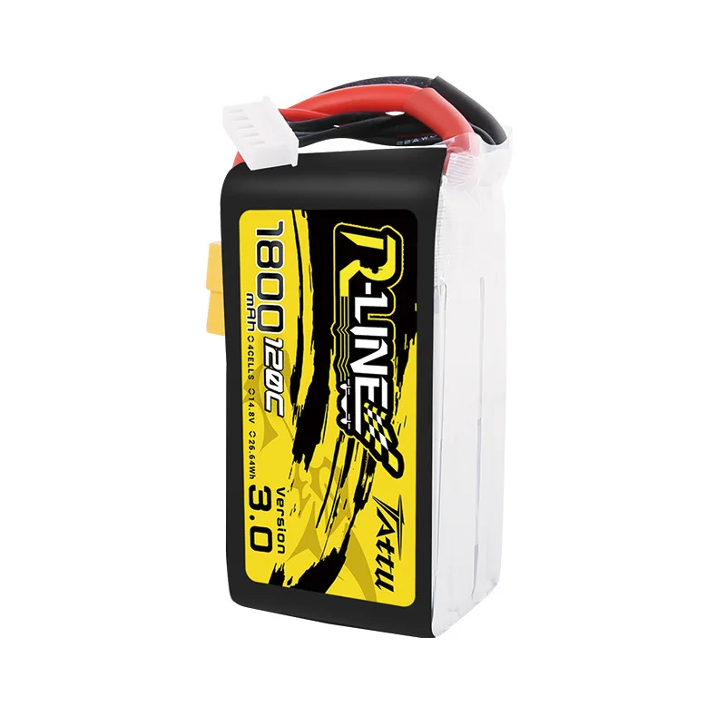 TATTU R-LINE 3.0 14.8V 1800mAh XT60 Plag 120C LiPo Battery For RC Helicopter Quadcopter FPV Racing Drone Parts 4S Battery