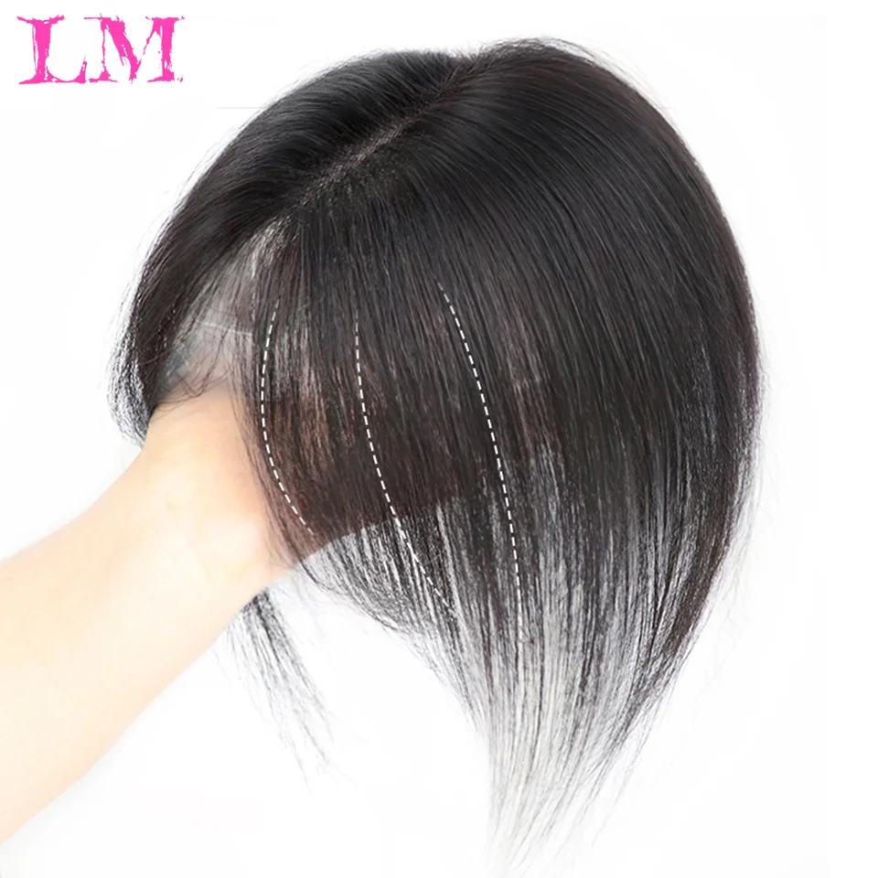 LM قاعدة علوية للنساء توبر الشعر النساء الباروكات كليب في شعر بشري حقيقي هيربيسي وصلة إطالة شعر طبيعي رقيقة تنفس المرأة Toupper #4