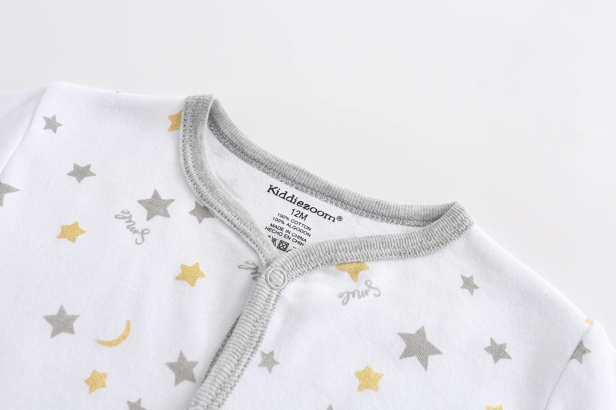 Kiddiezoom Fashion Star Print Unisex long Sleeve Baby Boy Girl Rompers Soft 100%Cotton Newborn Jumpsuits Infants Clohtes Gifts