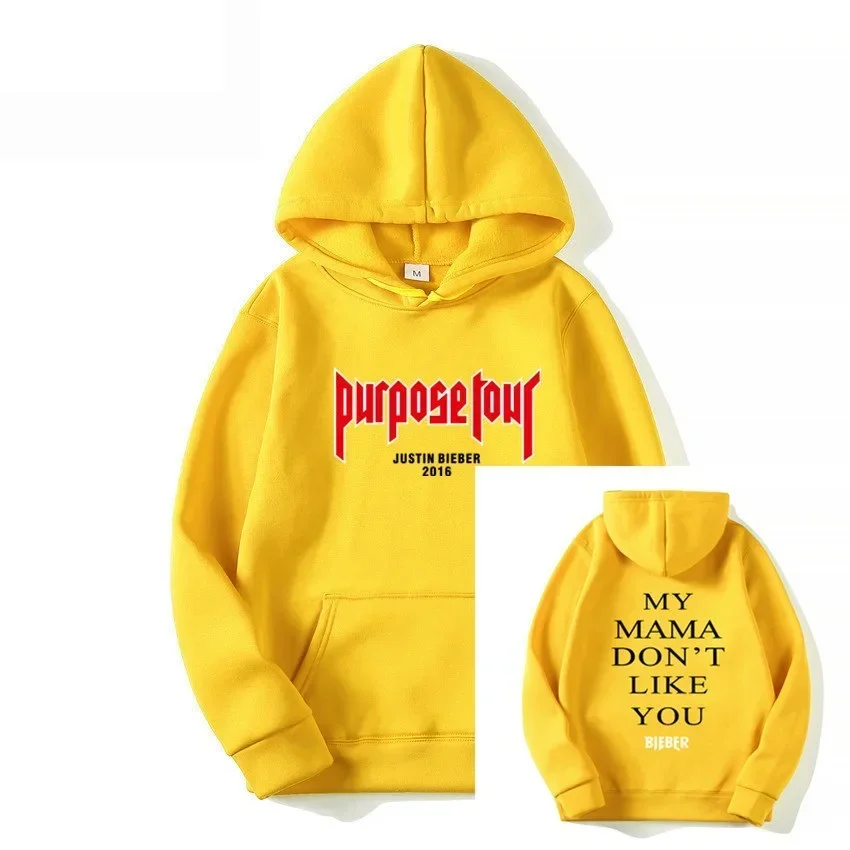 Fashion Brand Design Justin Bieber Purpose Tour Hoodies Pullover Printed Men Women Sport Hip Hop Style Hooded Sweatshirts Tops