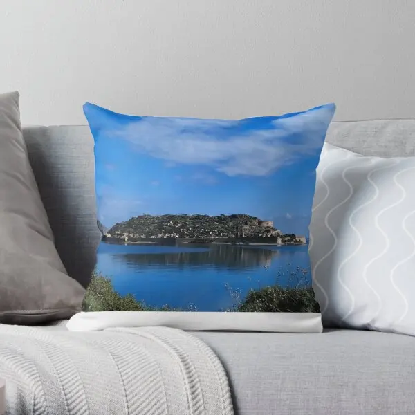 

Spinalonga Island Printing Throw Pillow Cover Decor Cushion Comfort Home Square Fashion Fashion Pillows not include One Side