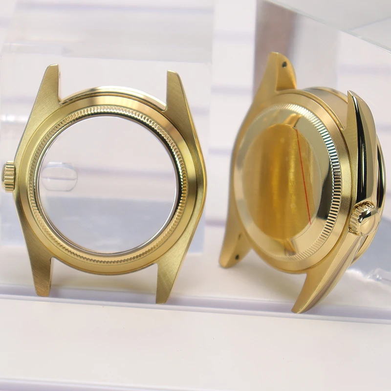Gold 36mm 39mm Watch Case Sapphire Crystal For Explorer Seiko NH35 NH36 NH38/34 Miyota8215 Movement 28.5mm Dial 10ATM Waterproof