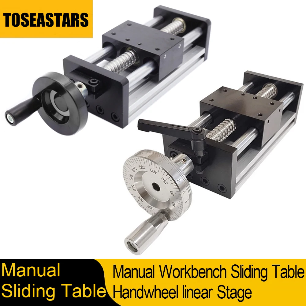 

Manual Workbench Linear Guide 100~500MM Stroke Rod Optical Axis Stage Manual Sliding Table Ballscrew SFU1204 1605 1610 CNC