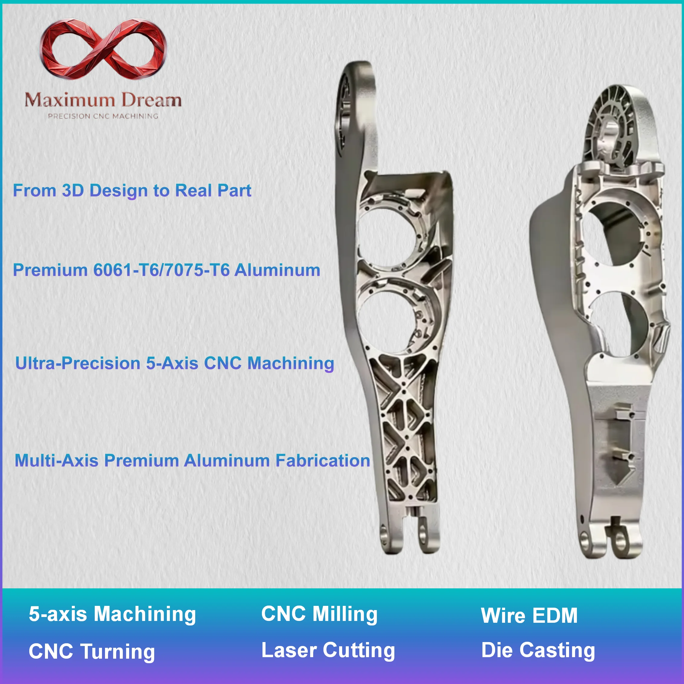 Precision CNC Aluminum Parts Customization, Bespoke Robotics Components & Automation Hardware per STEP File, MOQ 1pc