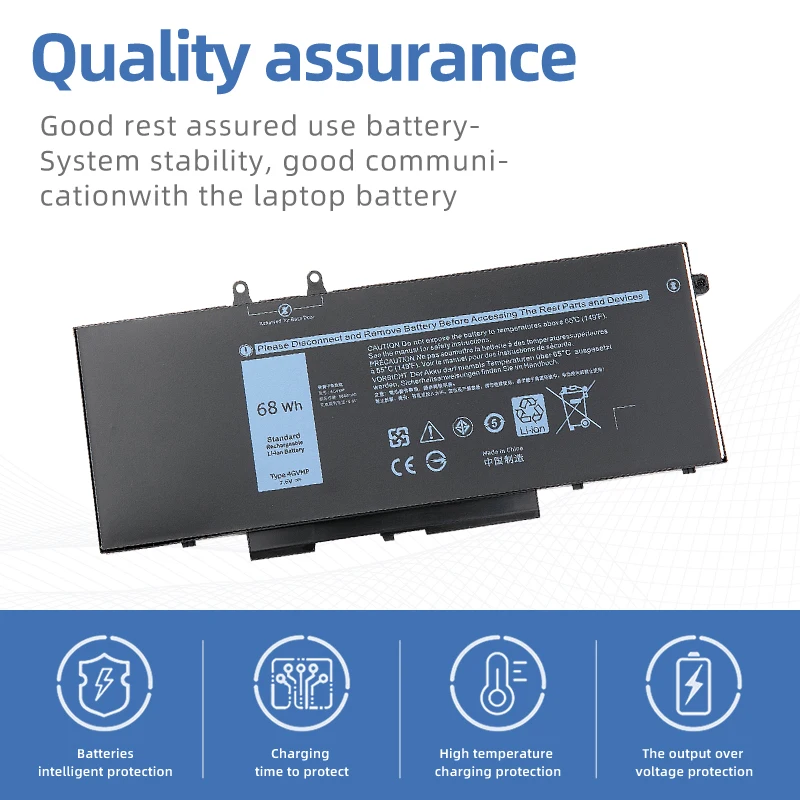 Imagem -02 - Suozhan-lithium Ion Baterias para Dell 4gvmp Bateria do Portátil Dell Latitude 5400 5500 Precision 3540 7.6v 68wh
