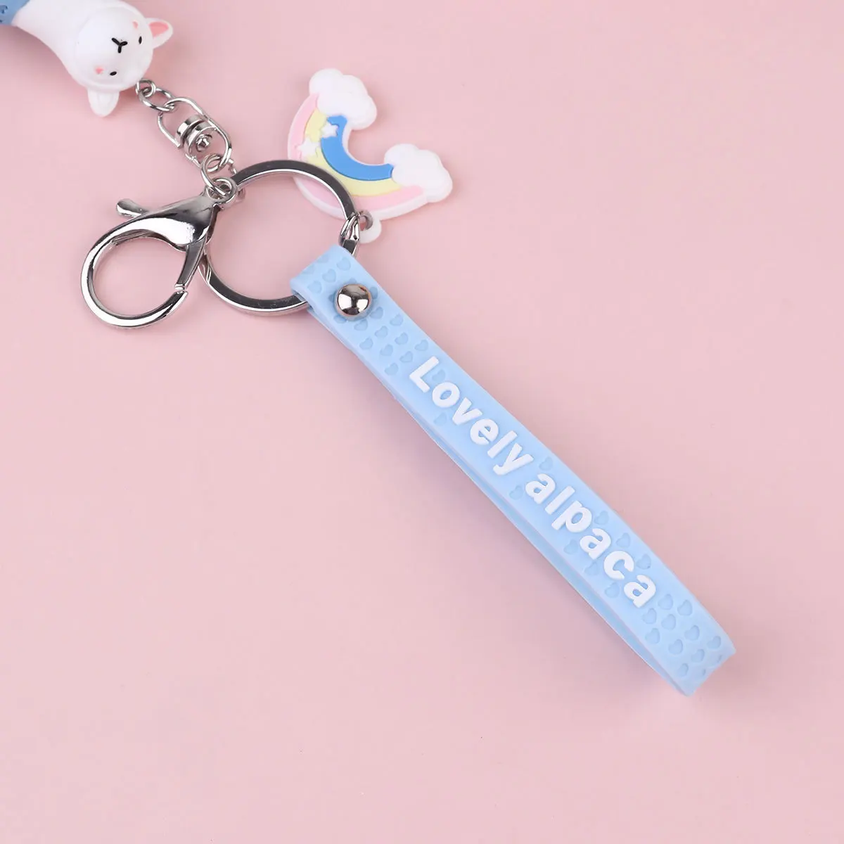 

4Pcs Alpaca Keychain Set Eye Catching Design Key Ring for Women Men Key Holder Decorative Accessory Small Gift