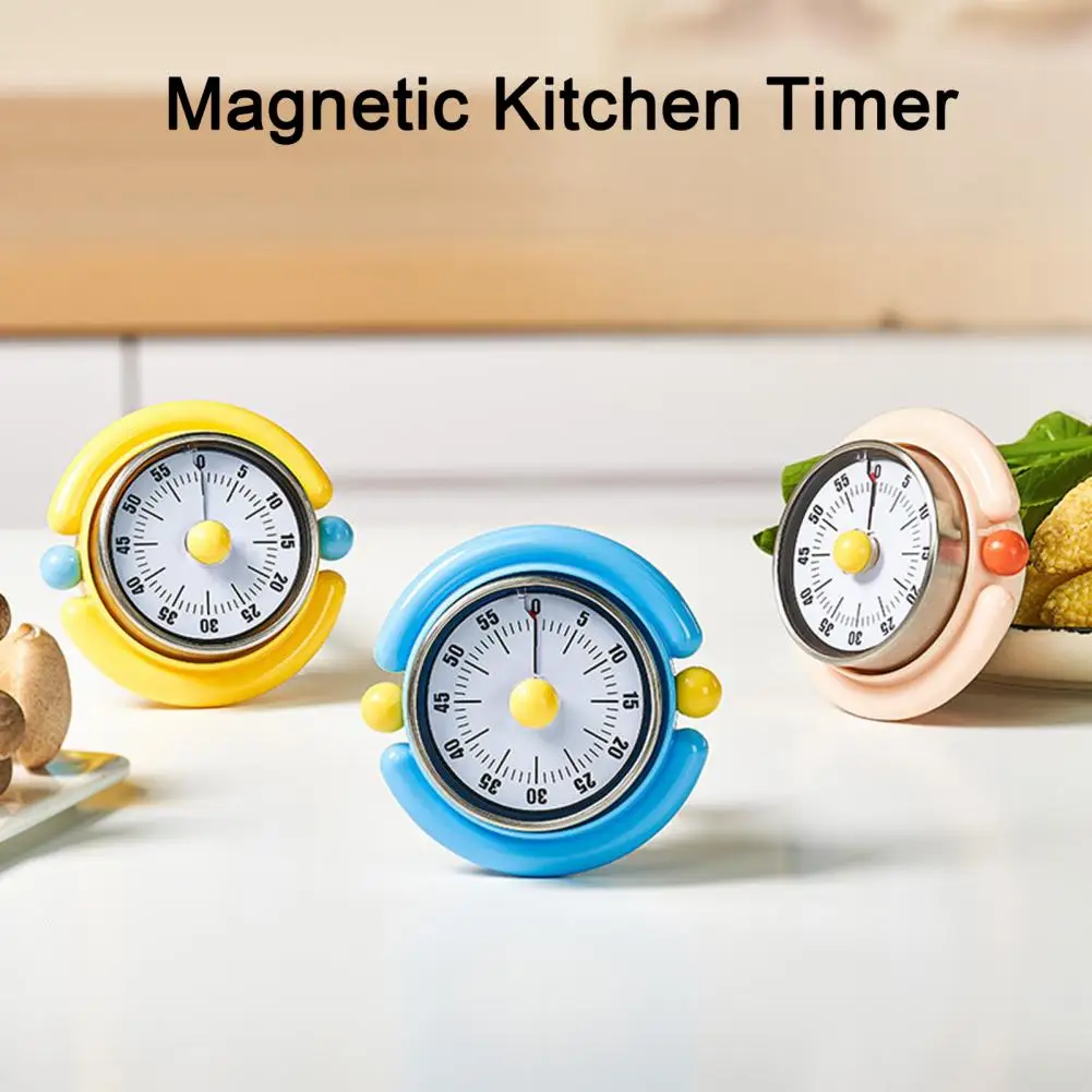 Magnetic Kitchen Timer Mechanical Kitchen Timer 60-minute Countdown Retro Stainless Steel Cooking Timer with Magnetic Attachment