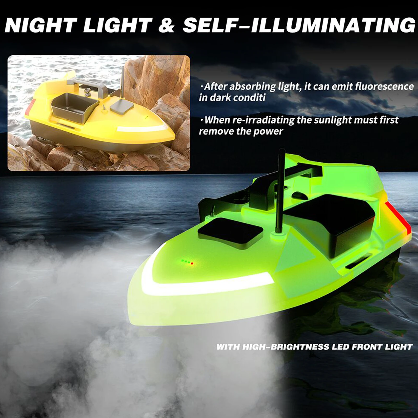 Automatisches Angelköderboot 500m Fernbedienung Angelköderboot GPS Autoladekabel 12-24V für Angelköderboot – Detail 16