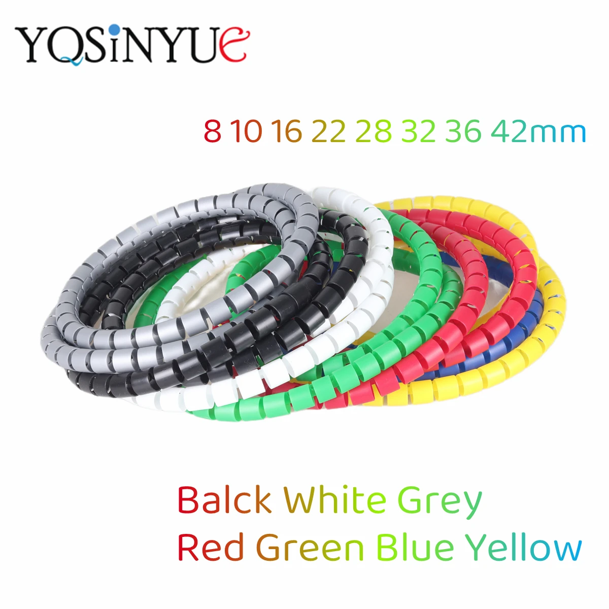 1/3/5/10M Line Flexible Spiral Cable 8/10/16/22/28/32/36/42mm Color Winding Organizer Pipe Cable Wire Protector Cover Tube