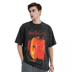 Alice In Chains Washed T-Shirt Men AiC JarFlies Streetwear Cotton T Shirts Beach Round Neck Leisure Tees Pattern Oversize Tops