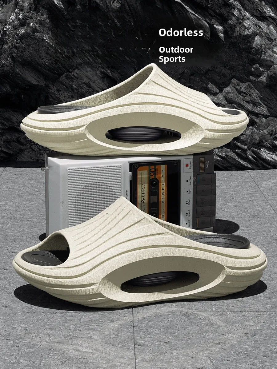 

Мужские уличные шлепанцы-слайды с защитой от скольжения и запаха, летние спортивные тапочки-вьетнамки, удобные домашние сандалии