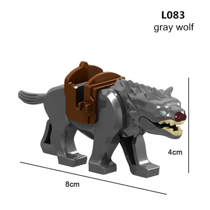 Magic Middle Series Classic Animals Building Blocks Creative War Mount Elk Boar Wolf DIY Bricks Toys For Children Christmas Gift